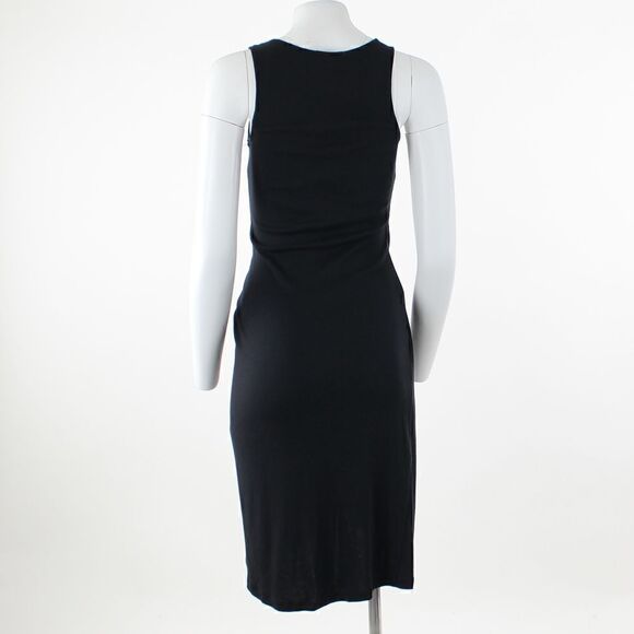 Three Dots Women s Sleeveless Cotton Blend Twist Front Midi Dress - Picture 3 of 5